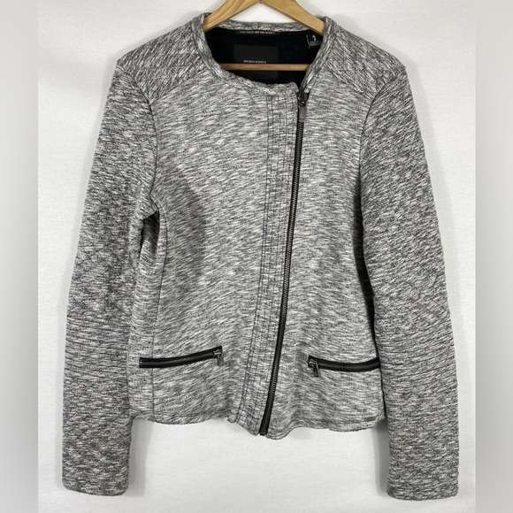 Maison Scotch Women’s Blazer 100% Cotton Jacket Sweater Gray Full Zip Size 2 - Picture 1 of 6